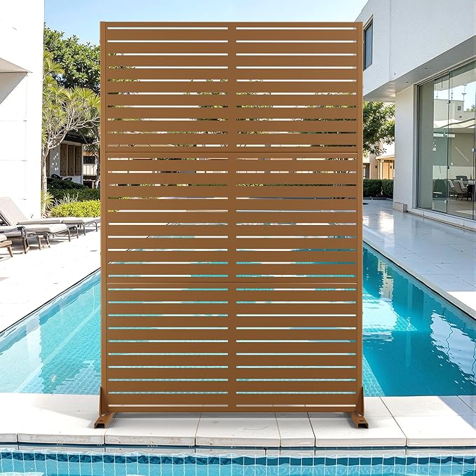 Metal Privacy Screen for Outdoor & Indoor Use, Free Standing Privacy Screen for by Unknown