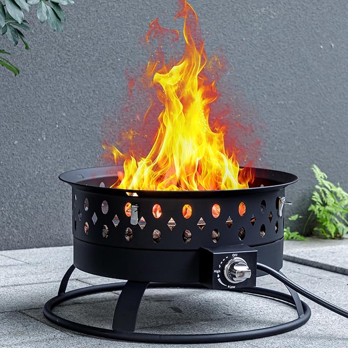22 Inch Portable Propane Fire Pit, Gas Fire Pit by OutdoorFirePit