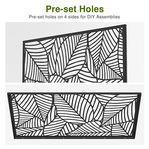Casaphoria 72" H x 47" W Metal Outdoor Privacy Screen, Freestanding Decorative - Image 3