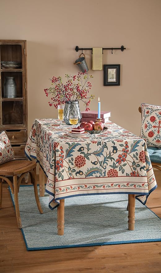 patdrea Designer Vintage Linen Small Square Tablecloth, French Anti-Wrinkle - Image 9