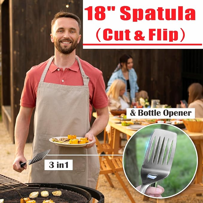 GRILLART BBQ Tools Grill Tools Set -18Inch Grilling Tools BBQ Set - Image 5