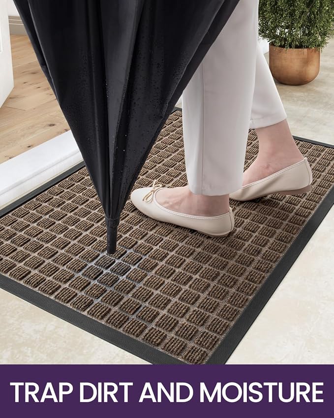 DEXI Front Door Mat Outside Entrance, 17x29 Rubber Entry Doormat Heavy Duty - Image 5