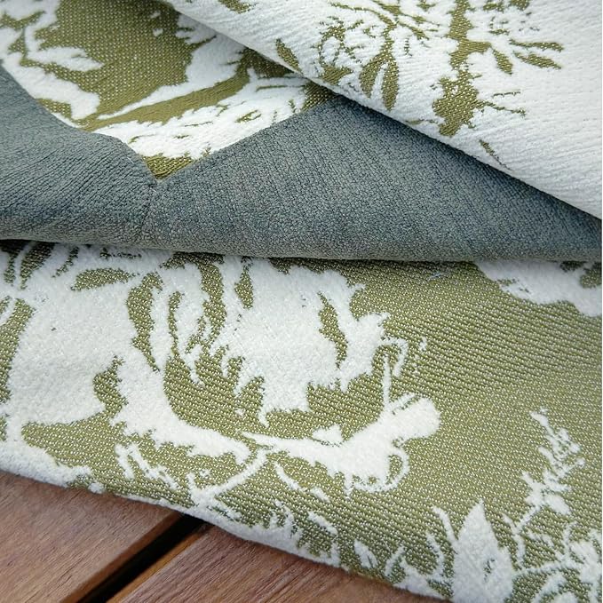 French Jacquard Rectangle Tablecloth, Wrinkle Free Green Table Cloth - Image 5