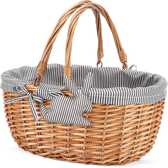G GOOD GAIN Oval Picnic Basket by GGOODGAIN
