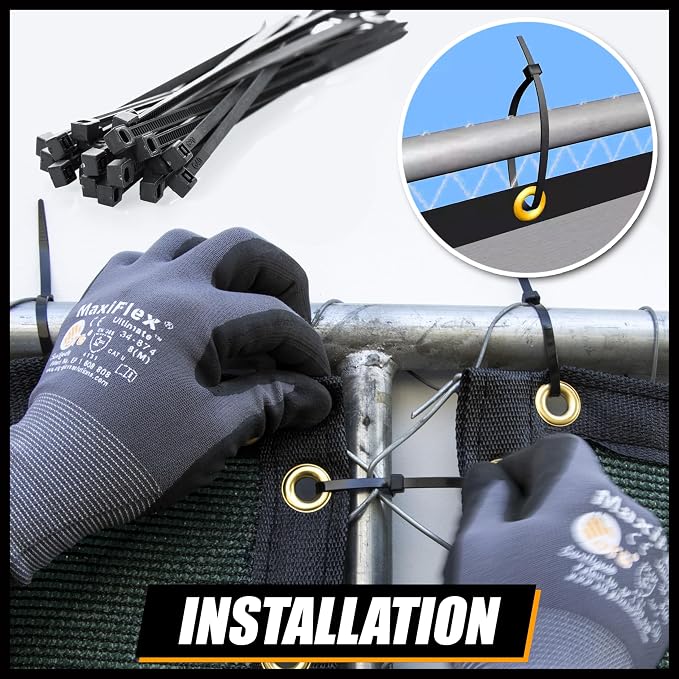 Royal Shade Custom Size 4' x 42' Black Fence Privacy Screen Windscreen Cover - Image 6