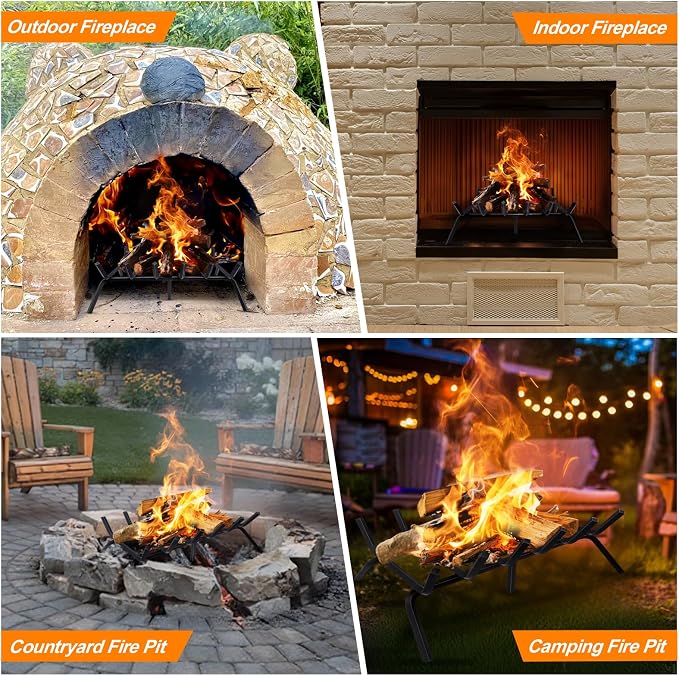 Fireplace Grate, Fireplace Log Holder, 24 inch Heavy Duty Solid Cast Iron - Image 7