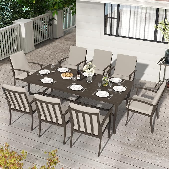 HAPPATIO Aluminum 9 Piece Patio Dining Set - Image 3