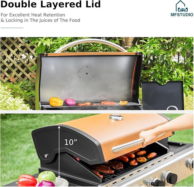 MFSTUDIO 4-Burner Propane Gas Grill, Stainless Steel BBQ Grill - Image 6