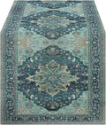 OYIMUA Boho Floral Pattern Summer Table Runner 36 Inches Long Teal and Blue by OYIMUA