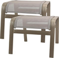 Outdoor Ottoman Patio Footstools Assembled Aluminum Footrest Side Table Small by Deguifei