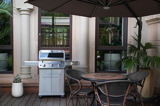 Monument Grills 3+1 Outdoor Barbecue Stainless Steel Propane Gas Grill - Image 8