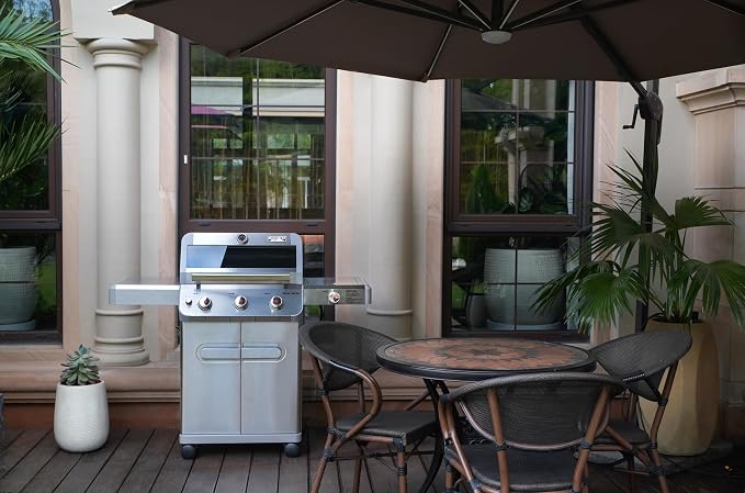 Monument Grills Outdoor Barbecue Stainless Steel 3 Burner Propane Gas Grill - Image 9
