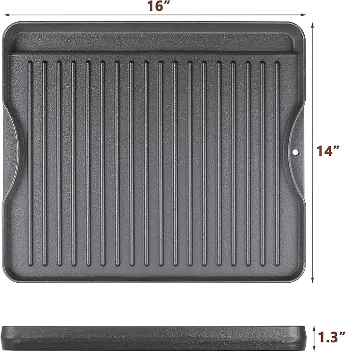 Cast Iron Griddle for Camp Chef, Reversible Griddle for Outdoor Cooking 14" x - Image 3