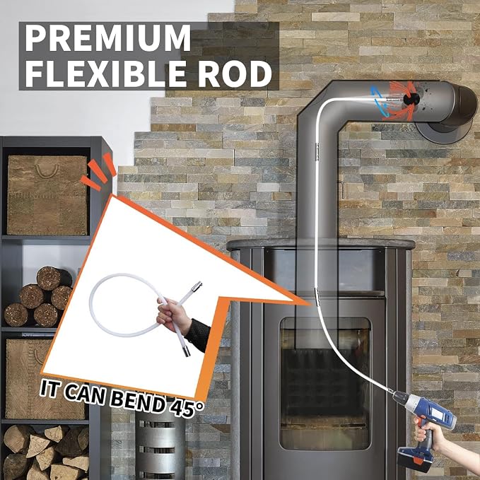 Sealegend 46 Feet Chimney Cleaning Kit Chimney Brush, Chimney Sweep Kit and - Image 4