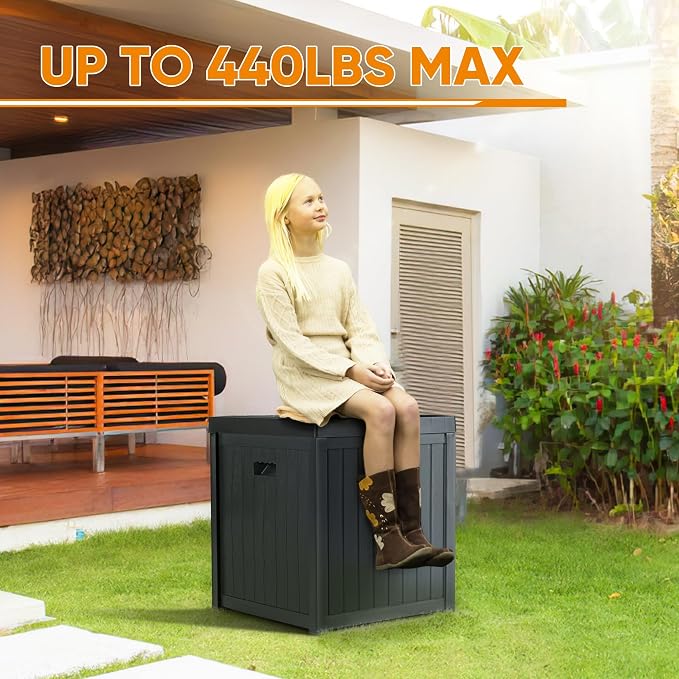 ZYJOYY 51 Gallon Resin Deck Box, Outdoor Storage Box Waterproof - Image 9