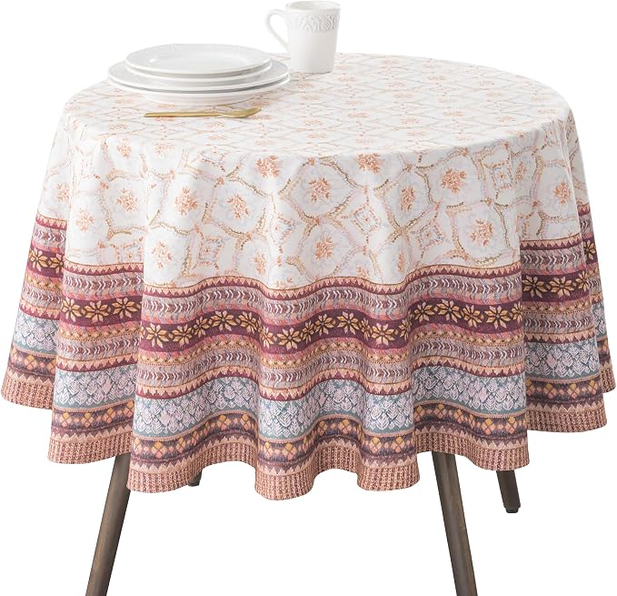 Maison d' Hermine Table Cloth Round Table 100% Cotton 63 Inches Fall Tablecloth by MaisondHermine