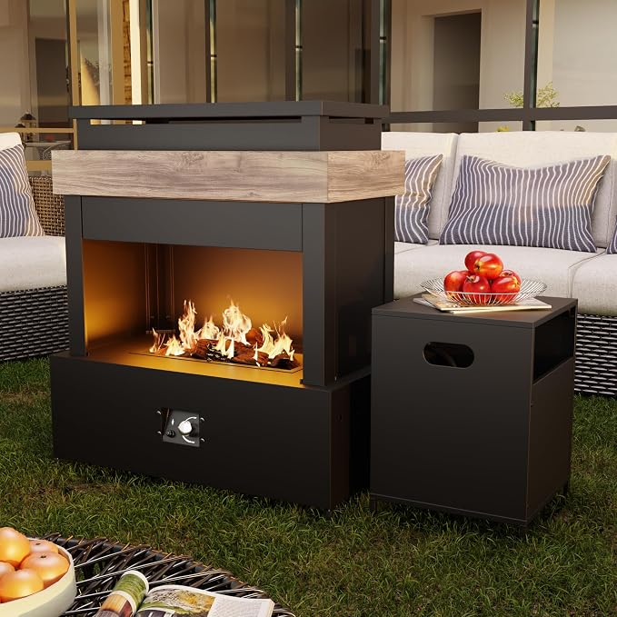 40.5''x35.4'' Propane Outdoor Fireplace, 000 BTU Patio Vent-Free Gas Heater by Qsoer