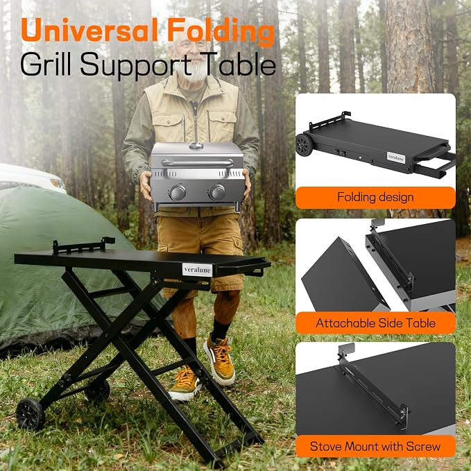 veralune Folding Grill Table, Outdoor Prep Table - Image 5