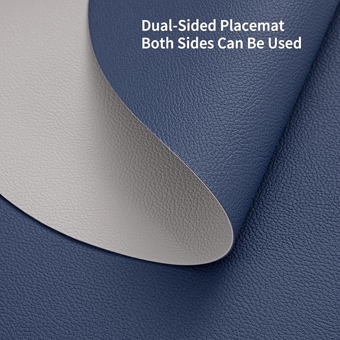 Myir JUN Placemats, Dual-Sided Placemats Waterproof Faux Leather Placemats Set - Image 4