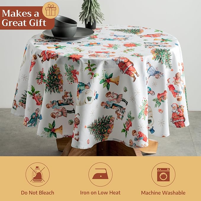 Maison d' Hermine Table Cloth Round Table 100% Cotton 69 Inches Fall Tablecloth - Image 5