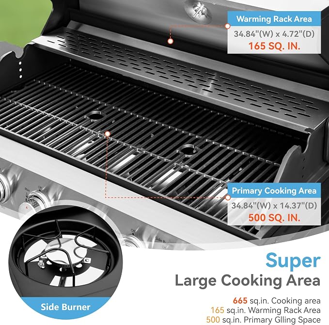 6 Burner Propane Gas BBQ Grill - Image 3