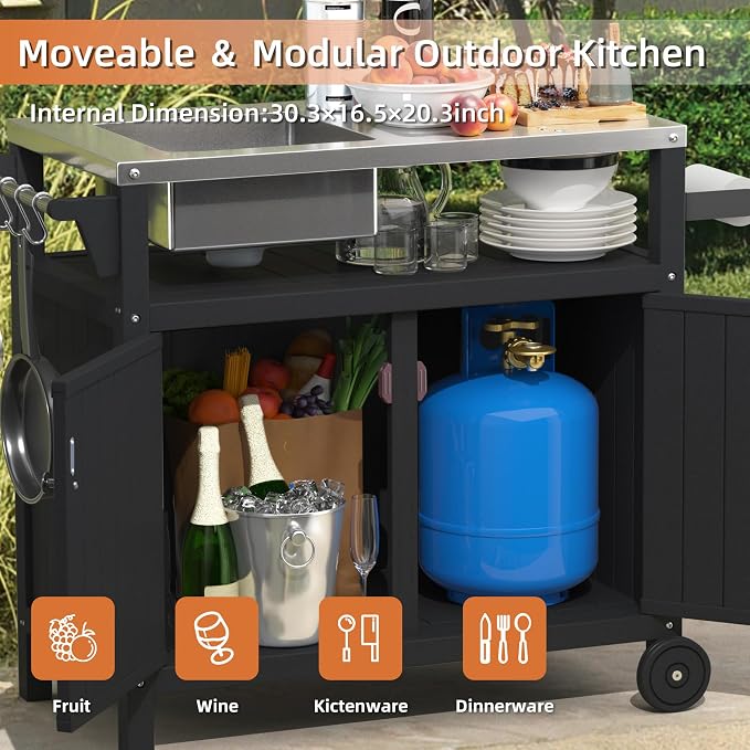 TORVA Multi-Functional Outdoor Grill Cart - Image 3