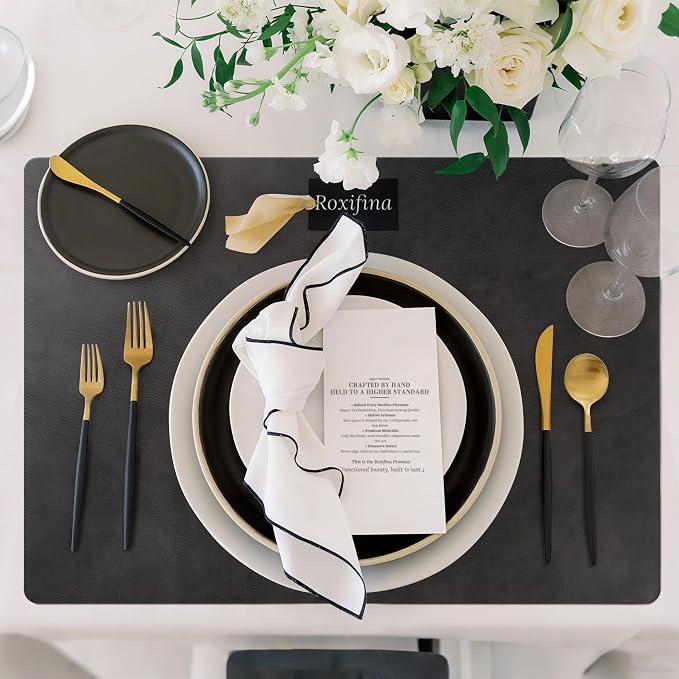 Roxifina Faux Leather Placemats Set of 4 - Image 7