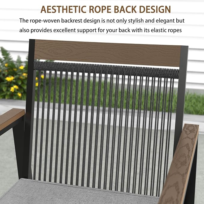 Set of 2 Outdoor Dining Chairs – Ergnomic Patio Seating - Image 5