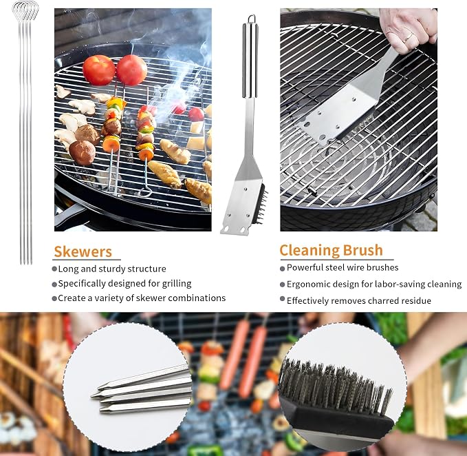 11Pcs Stainless Steel BBQ Grilling Accessories Set, Dad Gifts - Image 5