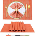 BETEAM Placemats Set of 6, Woven Vinyl Placemat by BETEAM