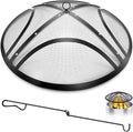 Fire Pit Spark Screen, Upgraded 24 Inch Outdoor Fire Pit Screen by TUSGENK