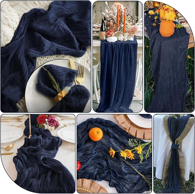20 Packs Cheesecloth Table Runner 10FT Long Boho Gauze Fabric Table Runner - Image 3