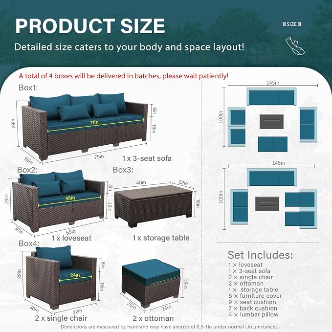 Patio Furniture Set 7-Piece Outdoor Patio Furniture - Image 6