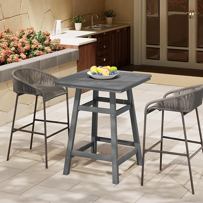Costaelm Outdoor Bar Table, Patio Bistro Dining Pub Table - Image 2