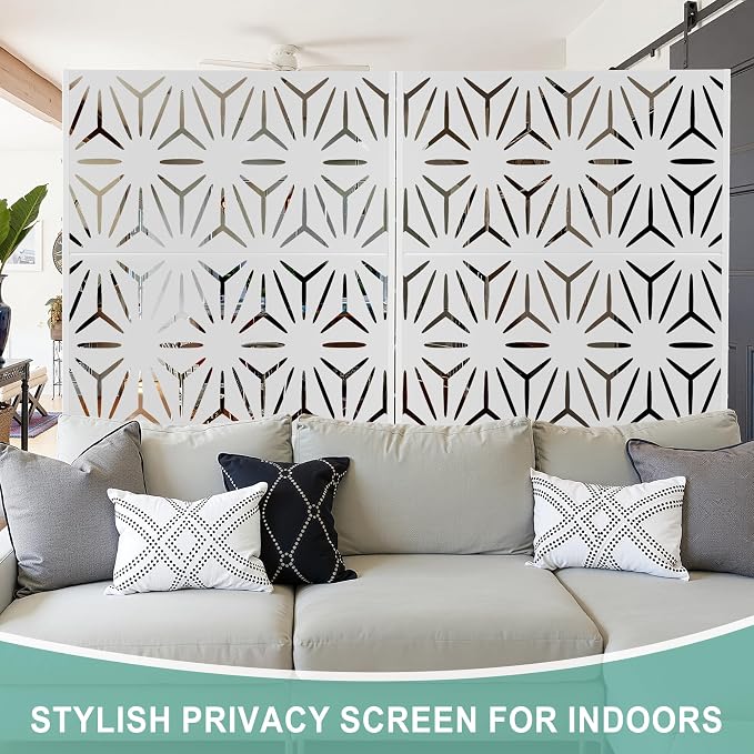 Metal Privacy Screen for Outdoor & Indoor Use, Free Standing Privacy Screen for - Image 6