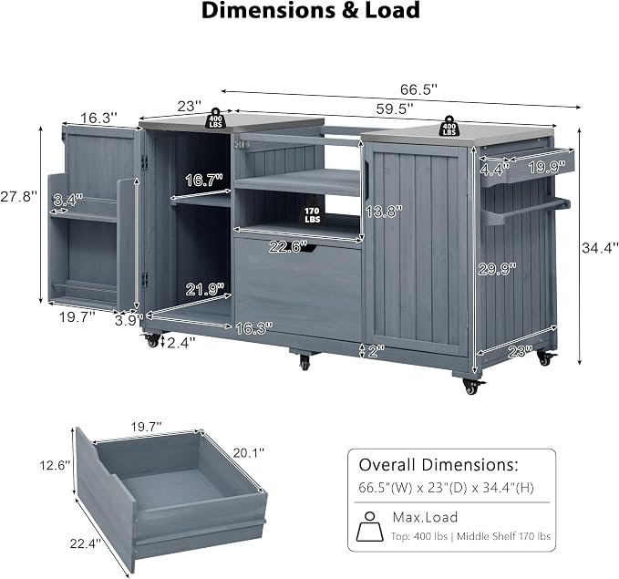 66.5" Outdoor Kitchen Island - Image 4