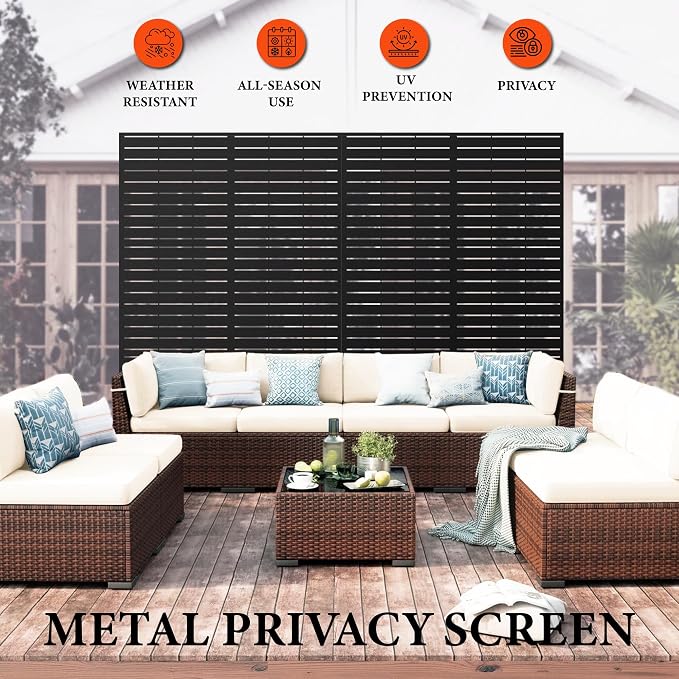 GarveeLife Metal Privacy Screen 72" h x 47" w, Outdoor Privacy Screens and - Image 4