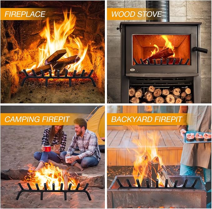 Fire Pit Grate - 23 Inch Fireplace Grate 3/4" Heavy Duty Firewood Stove Log - Image 6