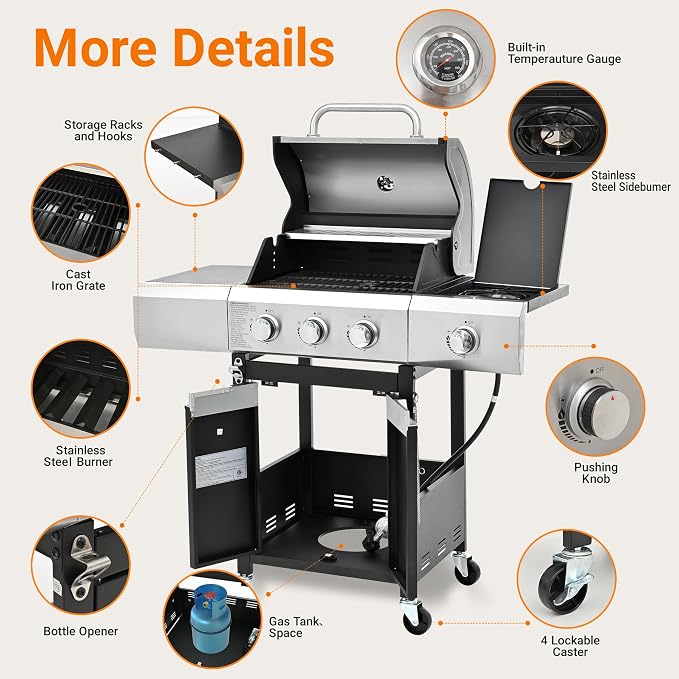 3 Burner Propane Gas Grill - Image 5