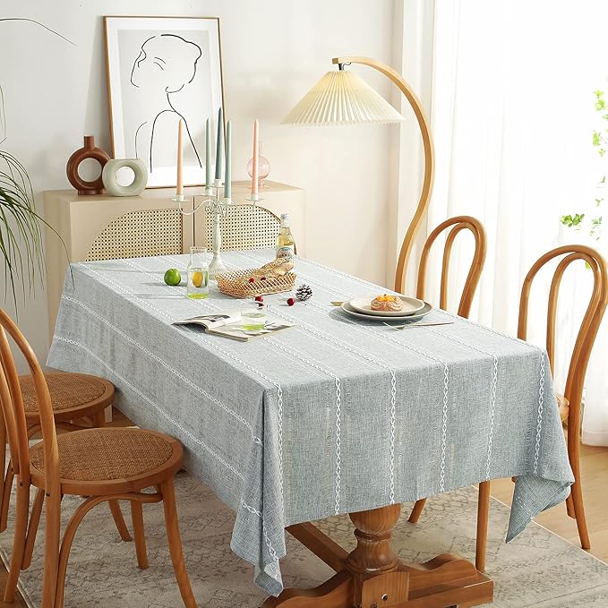 Chassic 60 x 84 inches Farmhouse Style Linen tablecloths, Wrinkle Resistant - Image 3