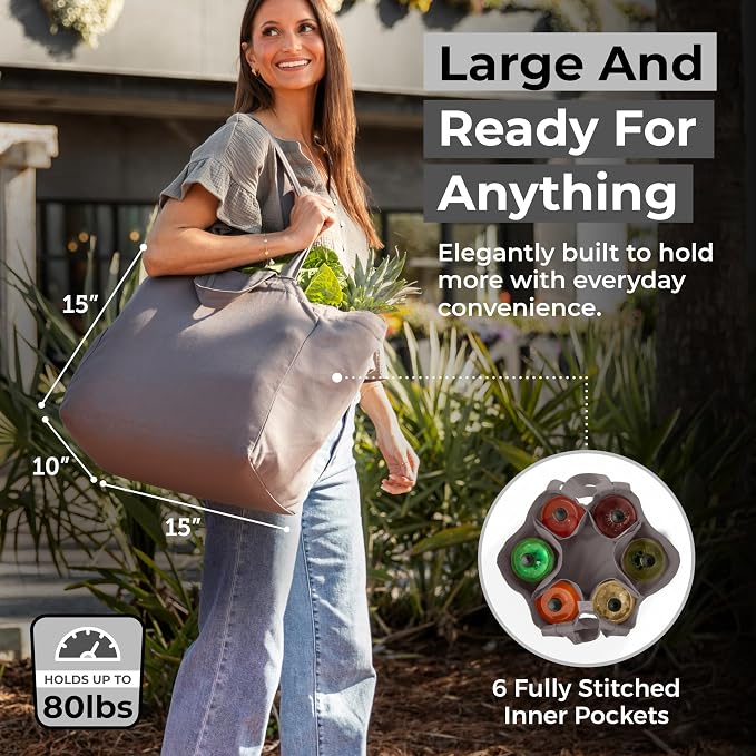 VeraMia Canvas Grocery Bag 3pc XL Set - Image 4