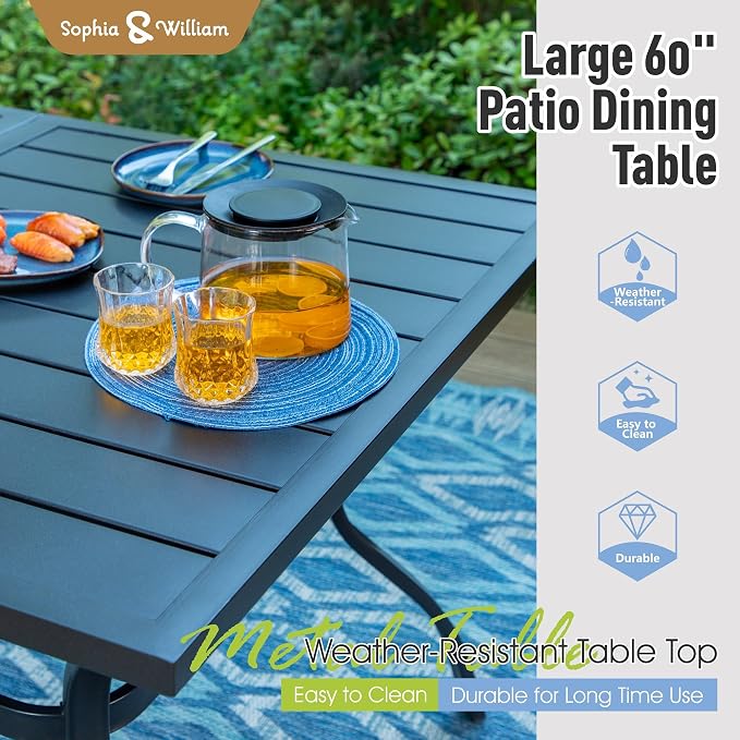 Sophia & William Outdoor Dining Set Patio Dining Set - Image 6