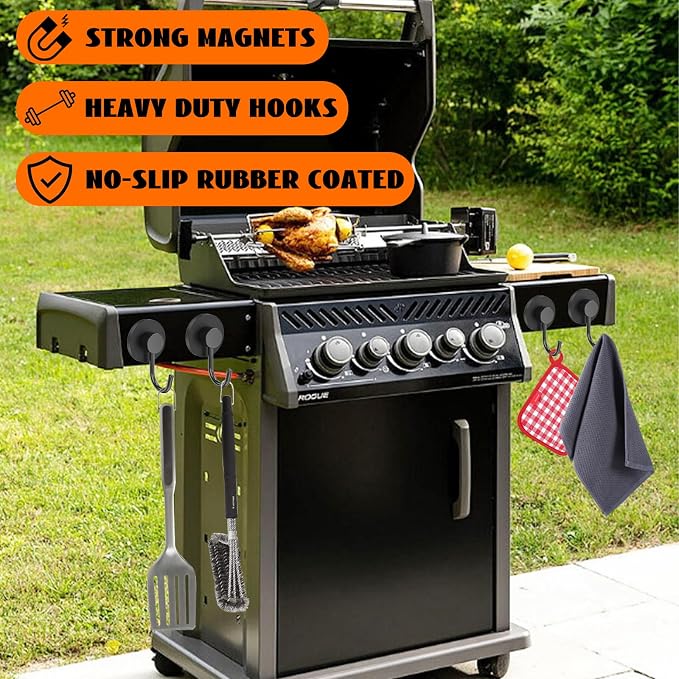 Strong Magnetic Grill Hooks, 2 Pack Magnetic Hooks - Image 6