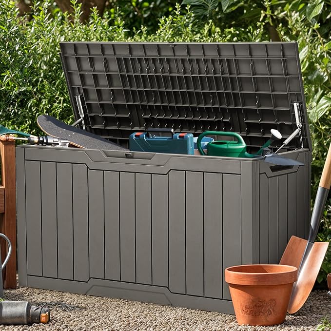 YITAHOME 100 Gallon Outdoor Storage Box, Large Water Resistant Resin Deck Box - Image 2