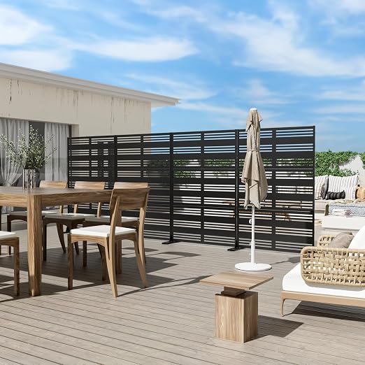 Casaphoria 72" H x 47" W Metal Outdoor Privacy Screen, Freestanding Decorative - Image 3