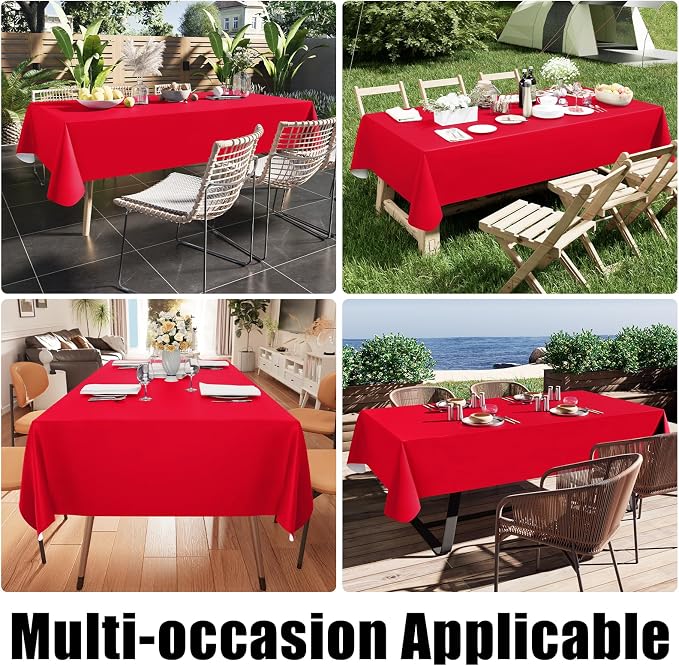 Smiry Rectangle Table Cloth 60x102 Inch, Waterproof Wipeable Vinyl Tablecloths - Image 6