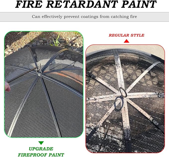 Fire Pit Spark Screen, 22 Inch Diameter Fire Pit Screen - Image 6