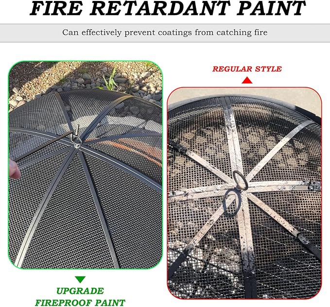Fire Pit Spark Screen, 24 Inch Diameter Fire Pit Screen - Image 6