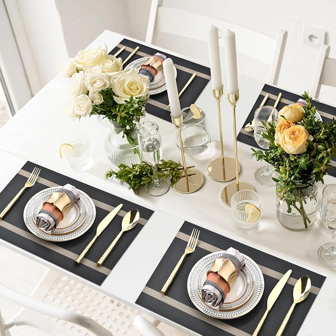 SLKQG Black Placemats Set of 6 - Image 7
