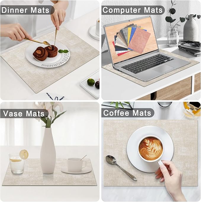 Homaxy Faux Leather Heat Resistant Placemats - Image 5